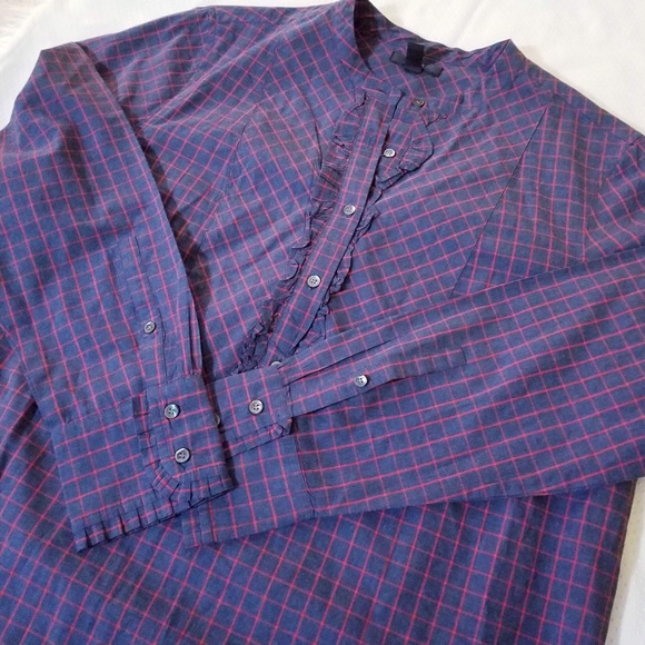 J. Crew Ruffle Popover in windowpane - Picture 7 of 8
